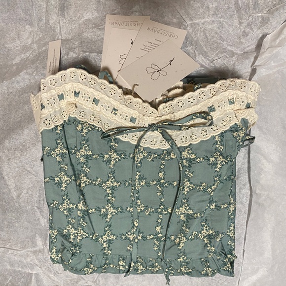 Christy Dawn Emma Dress in Teal Trellis XS - Picture 2 of 3